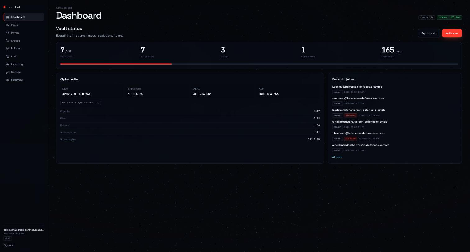 FortSeal admin console
